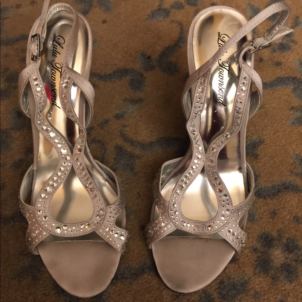 Silver hi heel sandals